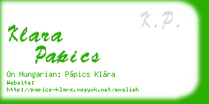 klara papics business card