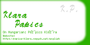 klara papics business card